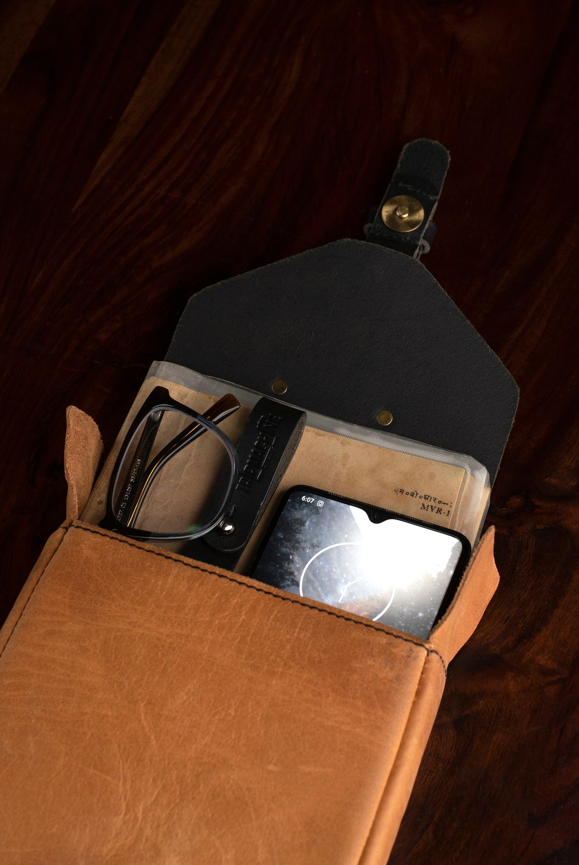 Leather Motorcycle Tank Pouch Vintage Tan Etsy