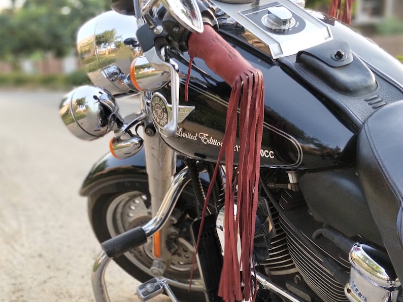 Leather Motorcycle Tassels Fringes Cherry Red for Harley Etsy