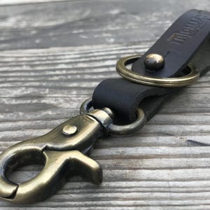 Full Grain Leather Belt Loop Key Fob Holder - Antique Gold, Keyring, Premium Hand-Cut Keychain Gift for Car & Bike by Trip Machine Company