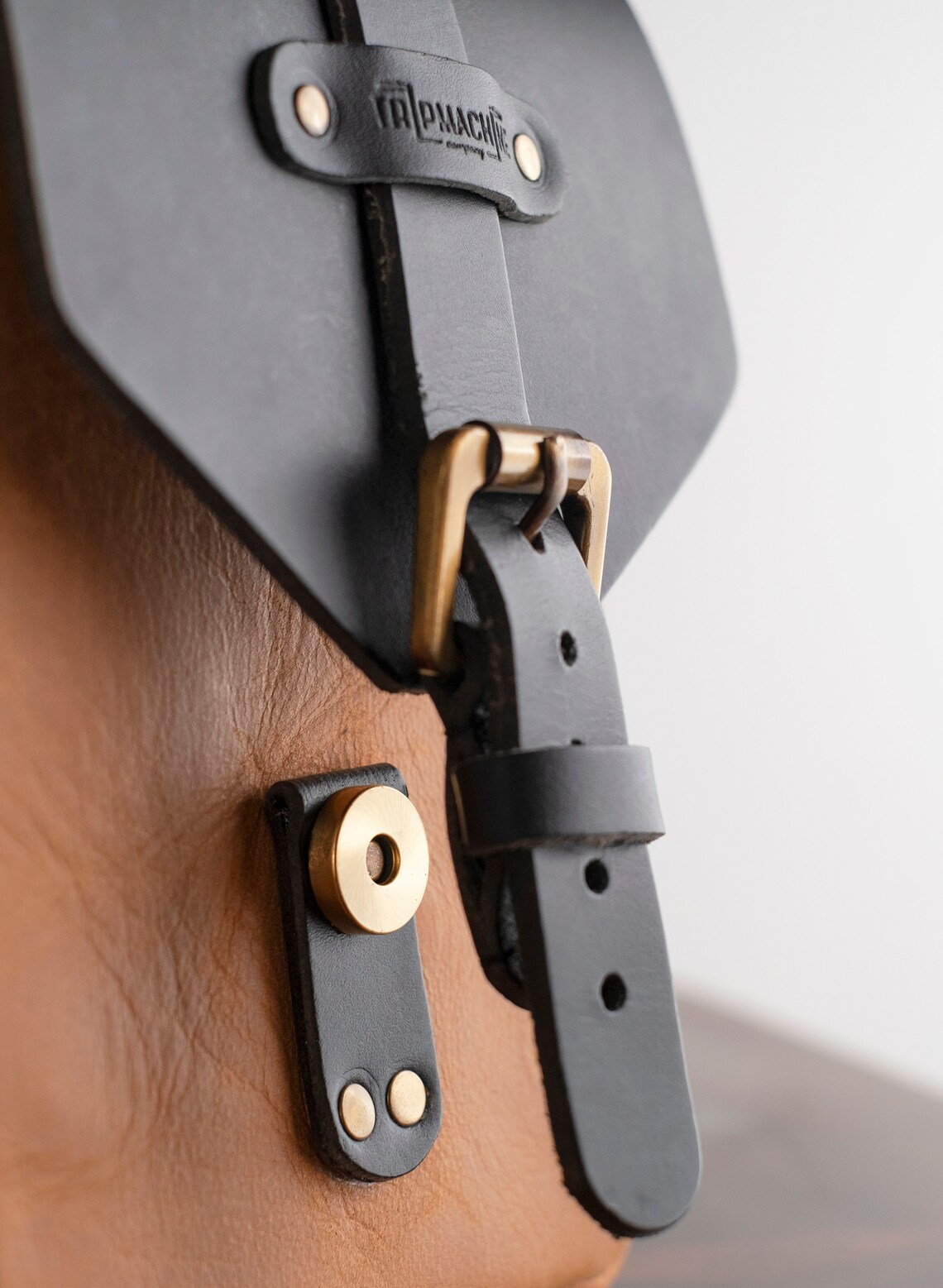 Leather Motorcycle Tank Pouch Vintage Tan Etsy