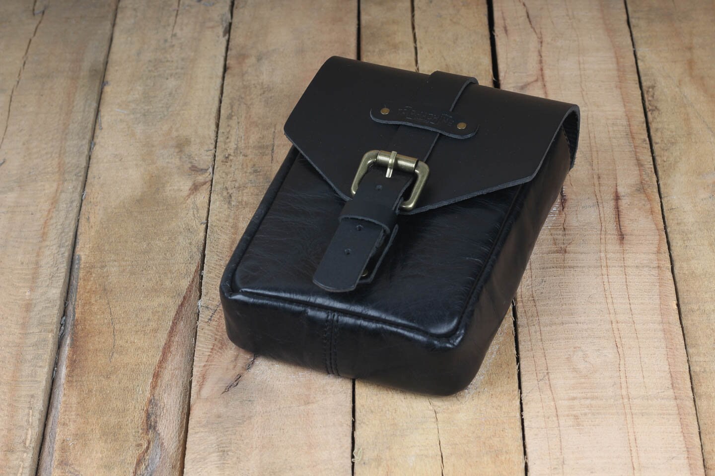 Leather Motorcycle Tank Pouch Matt Black Etsy