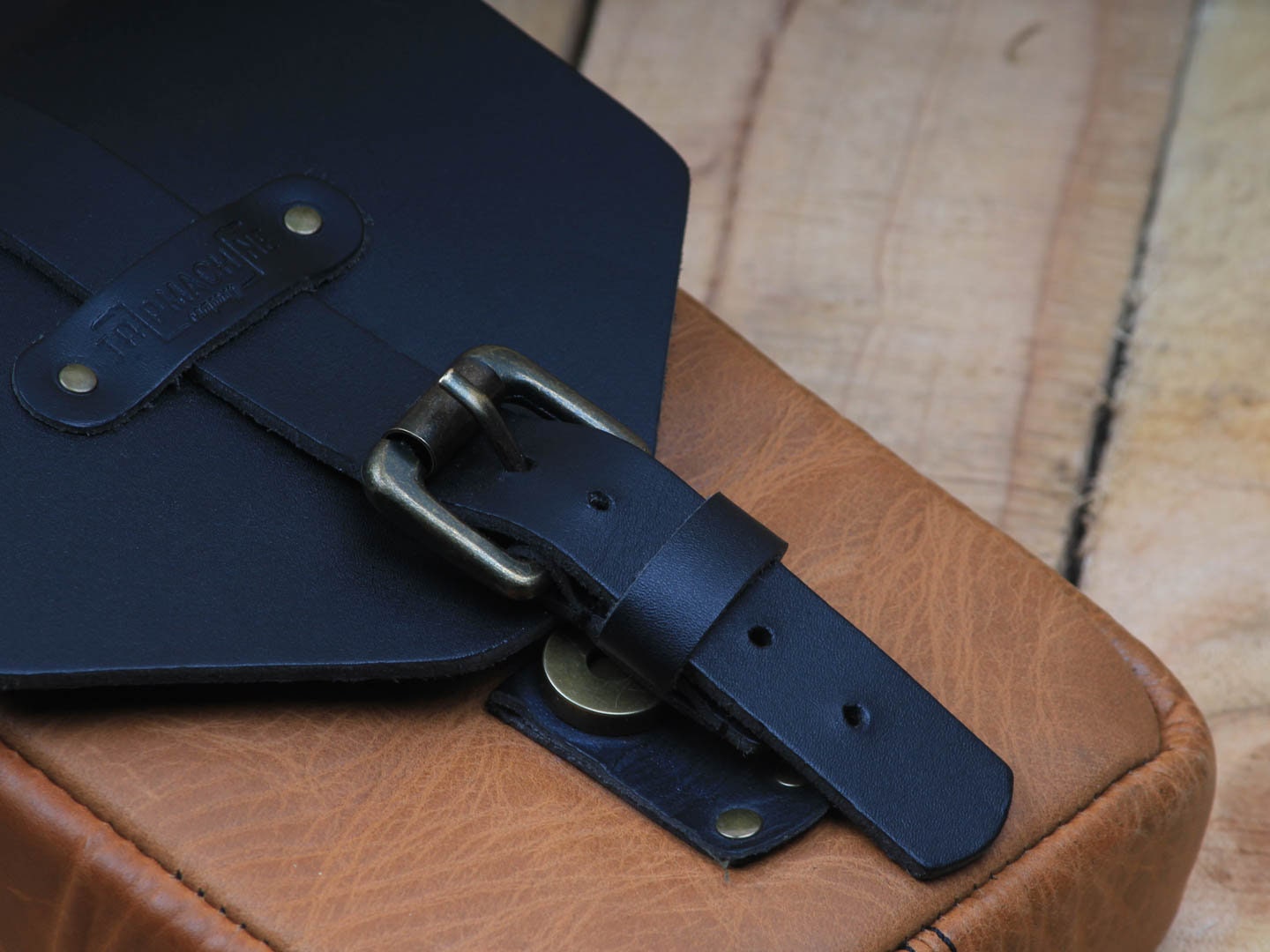 Leather Motorcycle Tank Pouch Vintage Tan Etsy