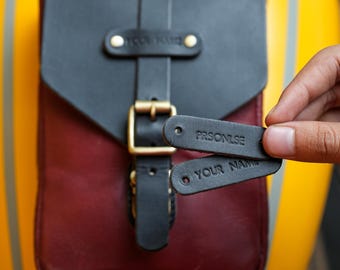 Personalised Full Grain Leather Motorcycle Tank Pouch with 6strong magnets | Anti Slip & Easy Access Tank Bag By Trip Machine Company