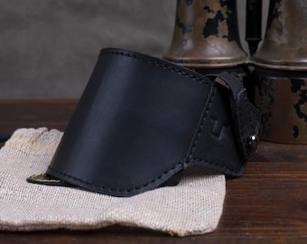 Full Grain Leather Motorcycle Gear Shifter Pad | Universal Easy Slip-On Shoe Protector Boot Toe Cover for Bikers by Trip Machine Company