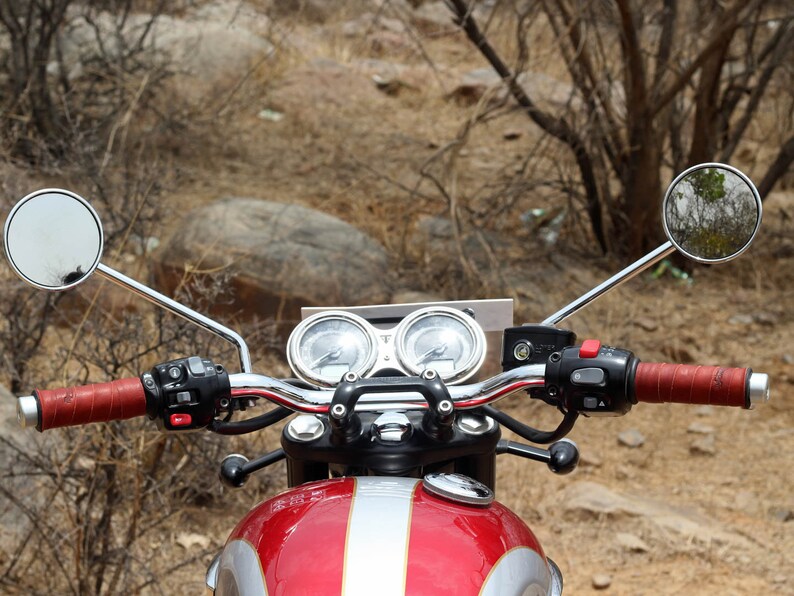 Leather Motorcycle Grips Wrap Cherry Red Etsy