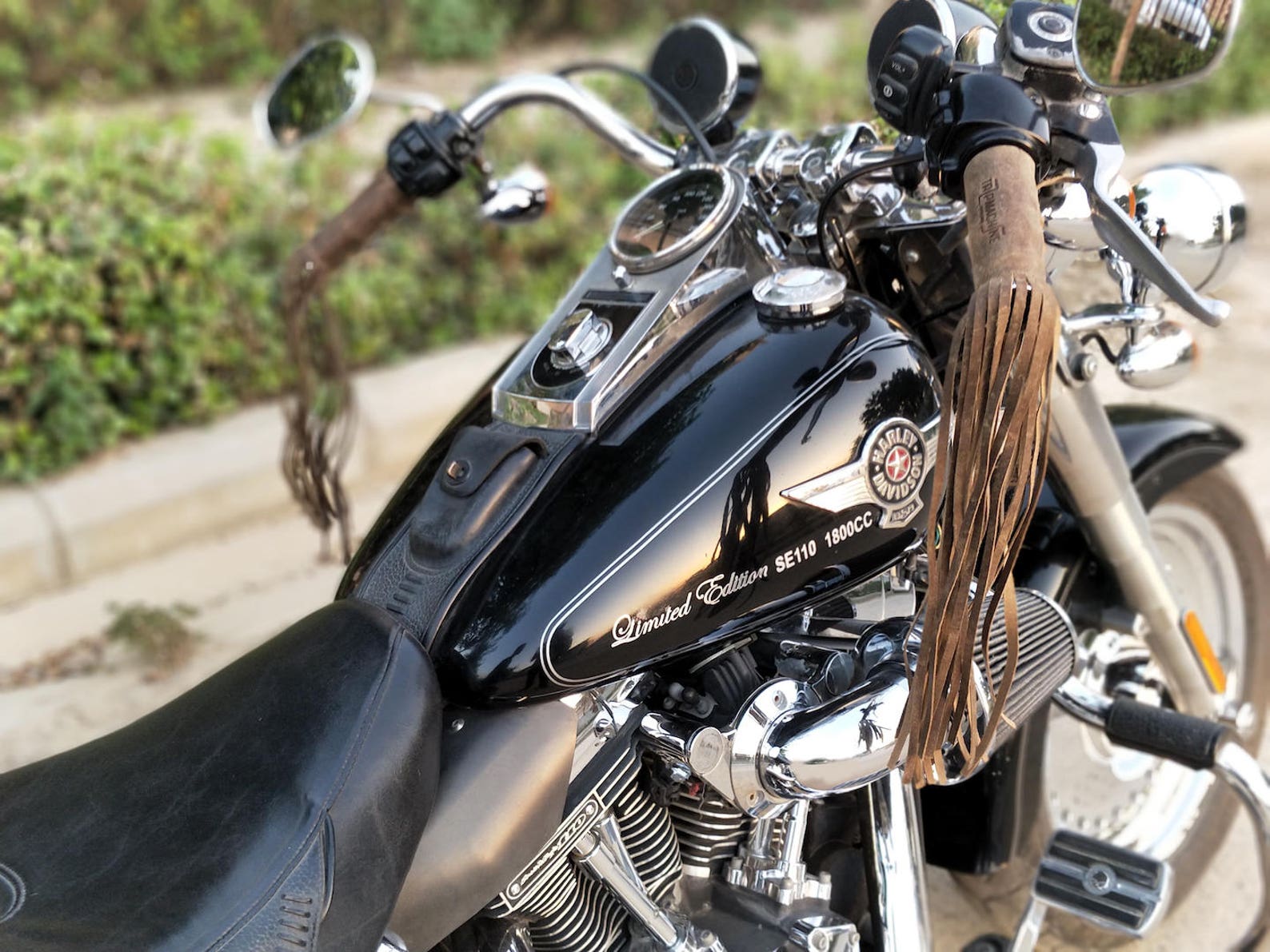 Leather Motorcycle Tassels Frills Tobacco Brown for Harley Etsy