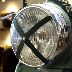 Full Grain Leather Headlight X | Universal Bike Headlight Accessory | Easy to install, by Trip Machine Company