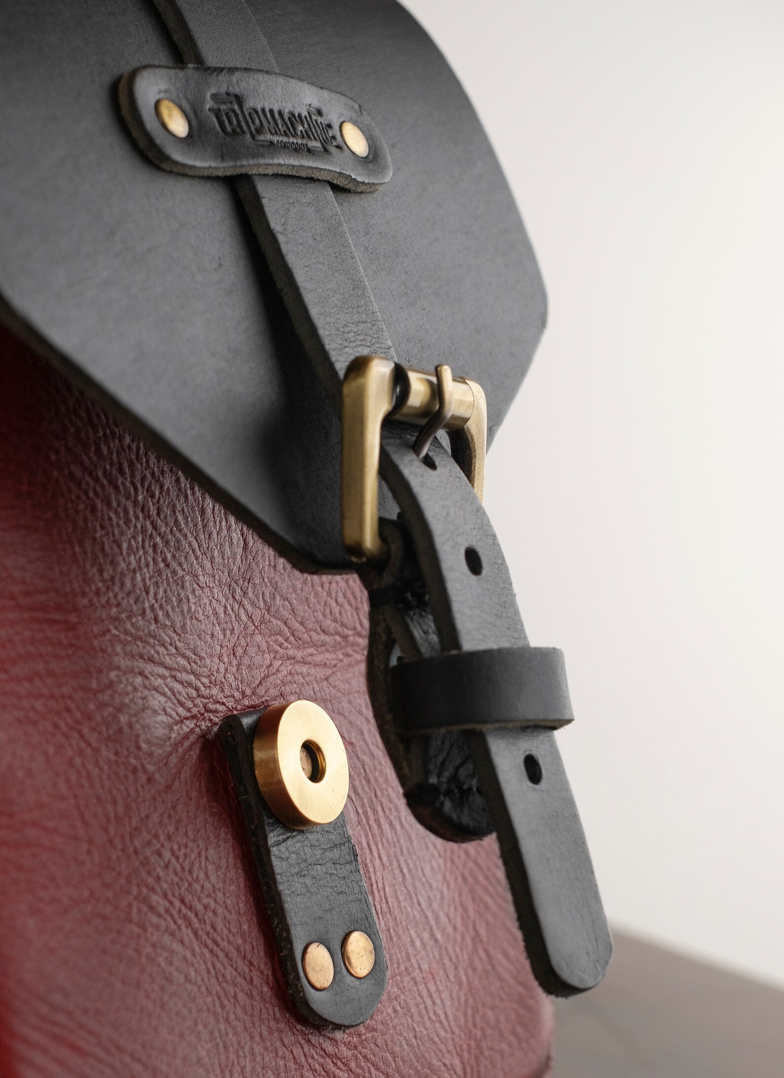 Leather Motorcycle Tank Pouch Cherry Red Etsy