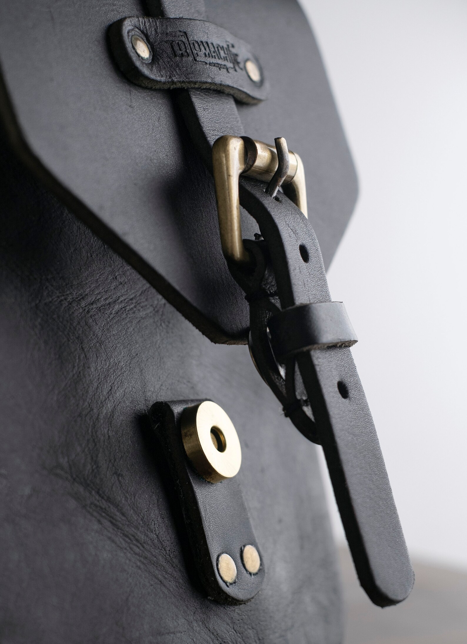 Leather Motorcycle Tank Pouch Matt Black Etsy