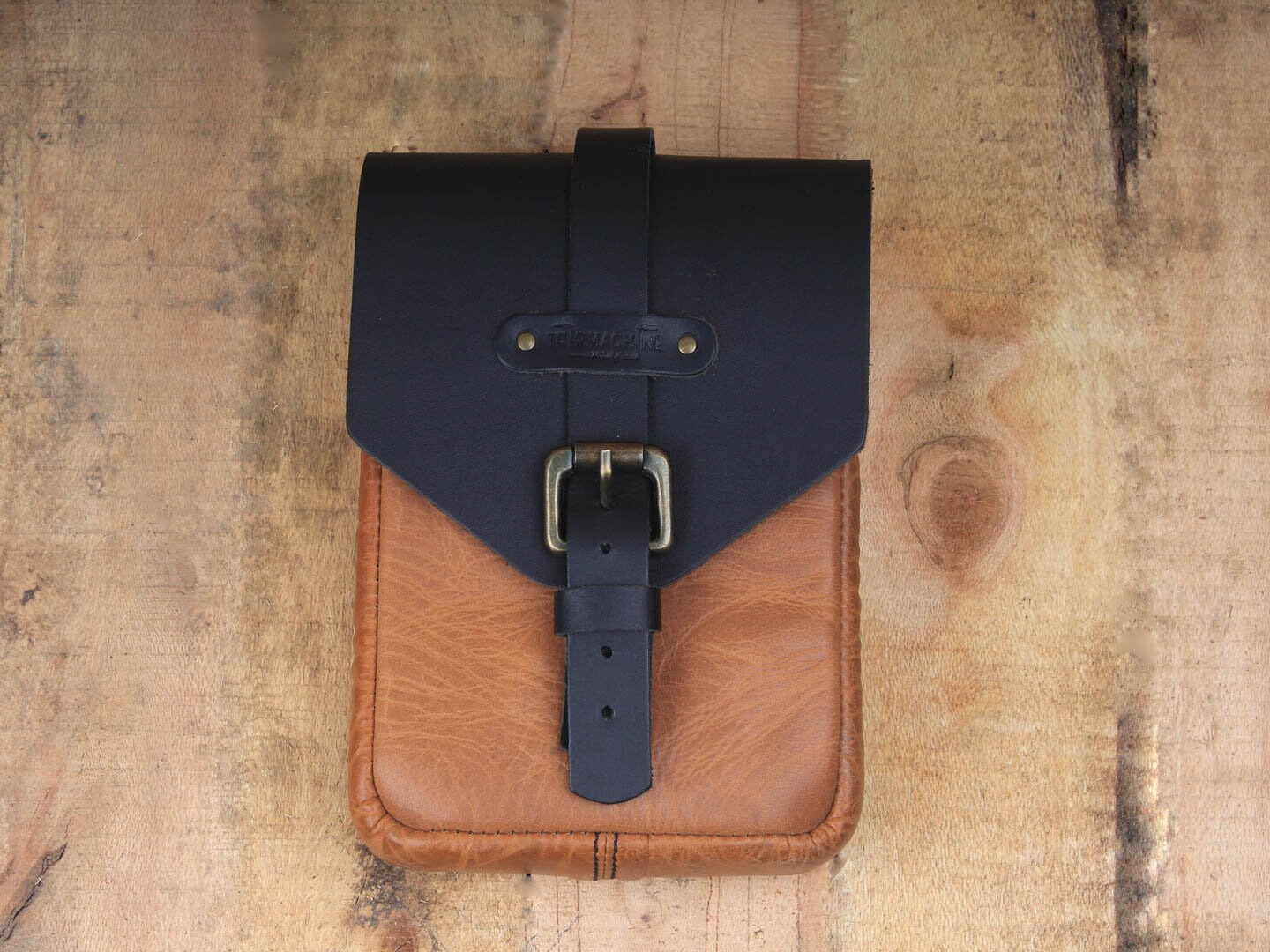 Leather Motorcycle Tank Pouch Vintage Tan Etsy