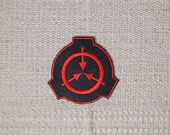 Écusson thermocollant avec logo SCP. Écusson brodé Fondation SCP noir et rouge de 3 pouces pour costume de cosplay, vestes et sacs à dos.
