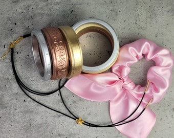 AERITH Bangle Set and Necklace from Final Fantasy VII. Cosplay costume Accessories. FFVII Aerith Hairbow. 3D Print - Made to Order.