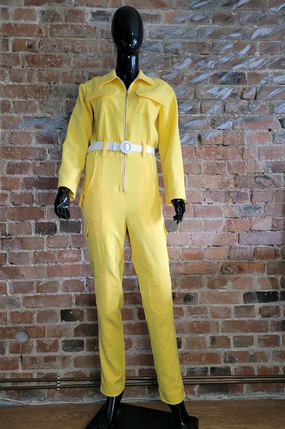 Handmade Retro Reporter Cosplay Jumpsuit – Yellow 80s TV