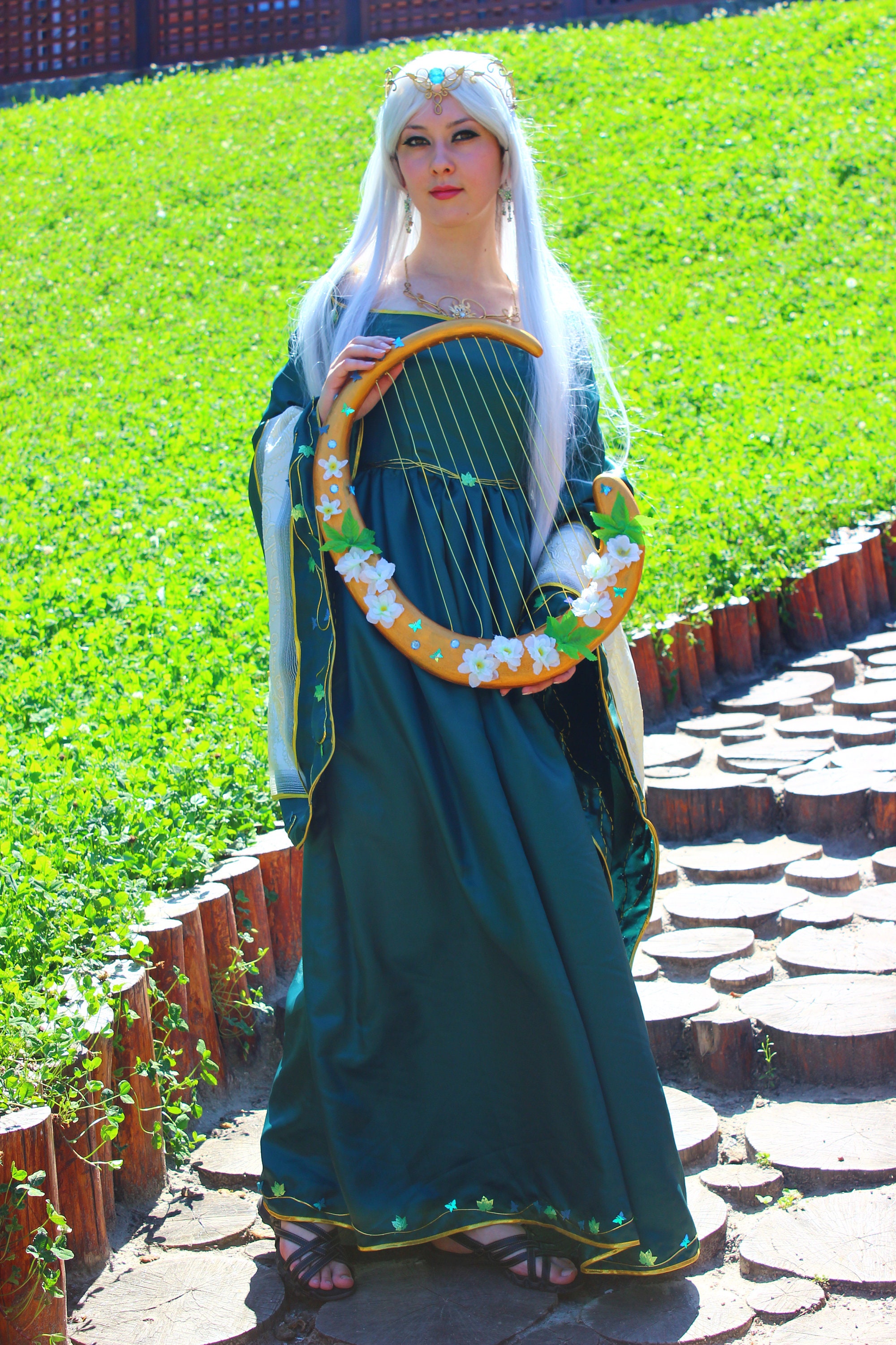 green emerald velvet dress Trickz N' Treatz Sparkly Elf Costume Set