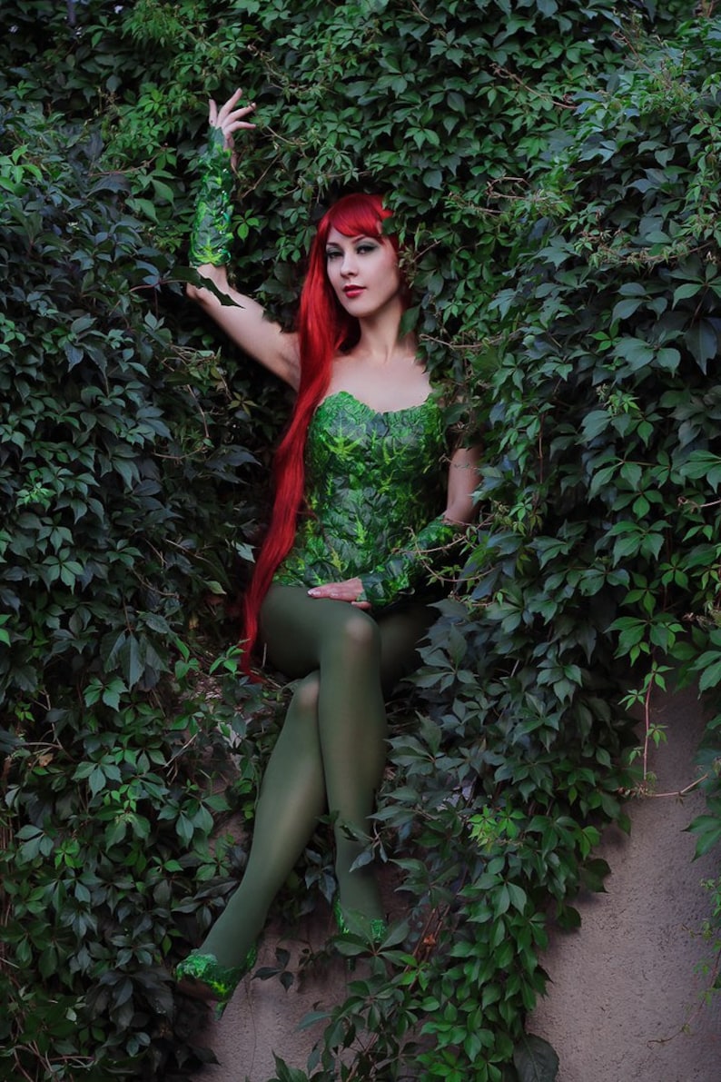 Poison Ivy Cosplay Costume DC Comics. Poison ivy green | Etsy