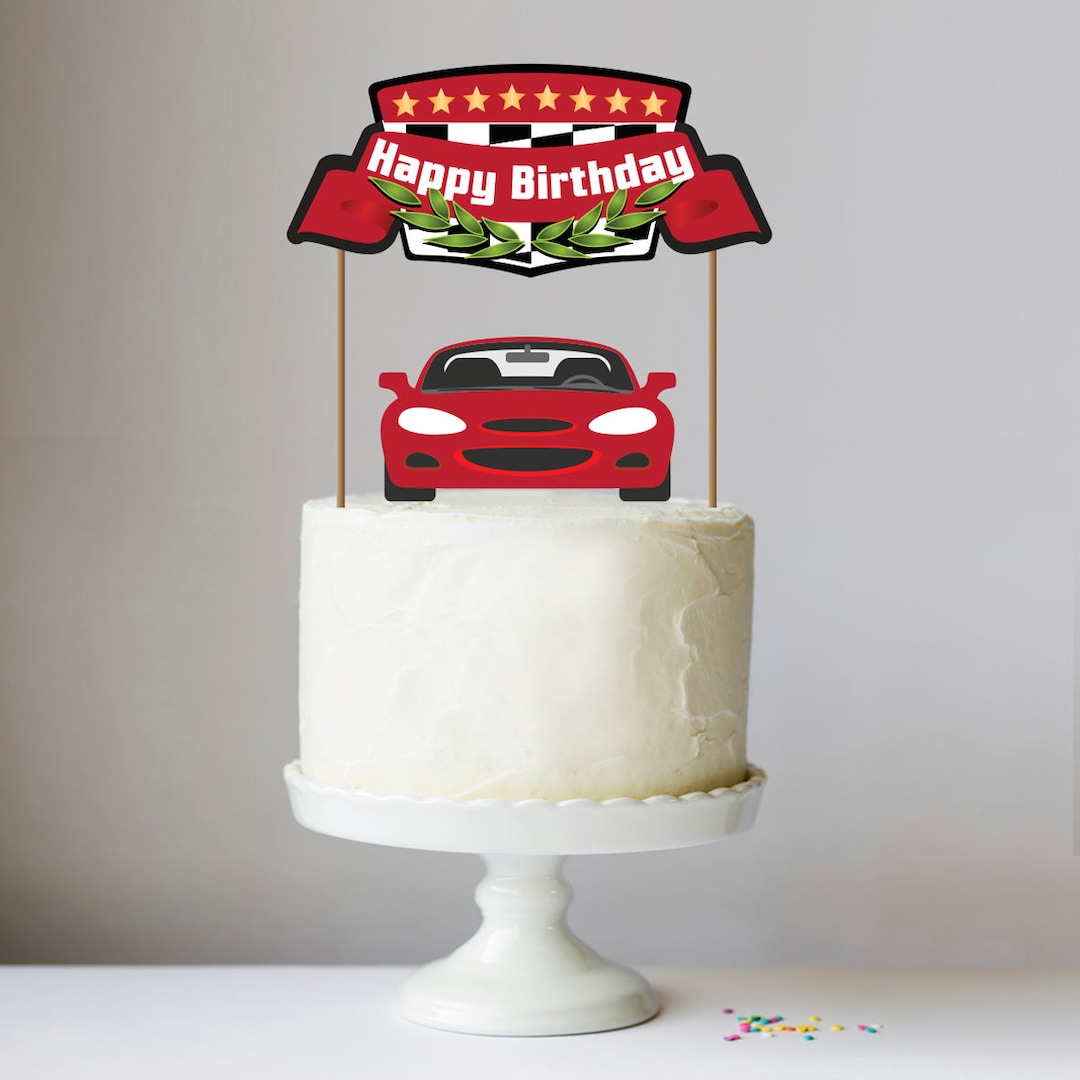 Printable Modern Race Car Cake Topper Etsy