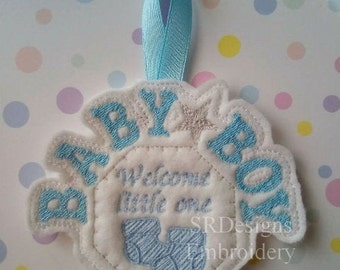 Baby boy, 4"x4" in the hoop embroidery design