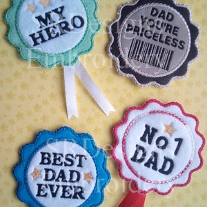 Rosettes/badge ITH embroidery design, 4&quot;x4&quot;, gifts for men