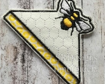 Bienen Lesezeichen, im Stickrahmen Stickrahmen 10×10