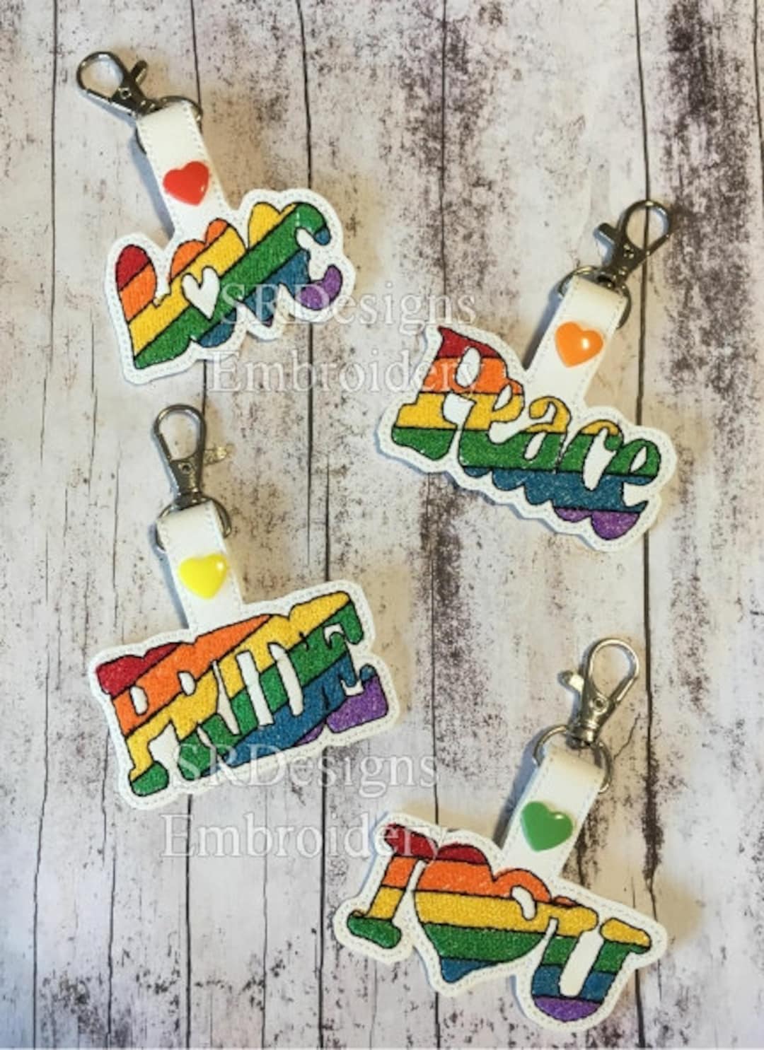 Pride Key Pride Rainbow, Set of 4 ITH Key Fobs. 4