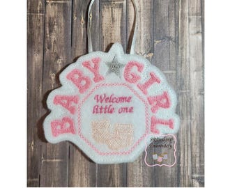 Baby girl, 4"x4" in the hoop embroidery design