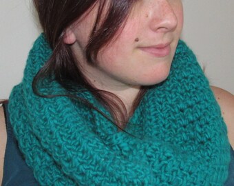 Aqua Cowl Scarf Hooded