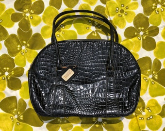 vintage 1960er Kunst alligator Haut Handtasche