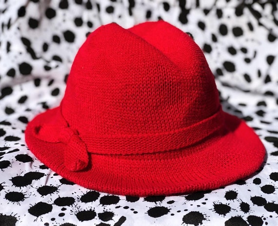 Vintage Aris Weather-shed Red Knit Fedora! - Etsy display picture 2
