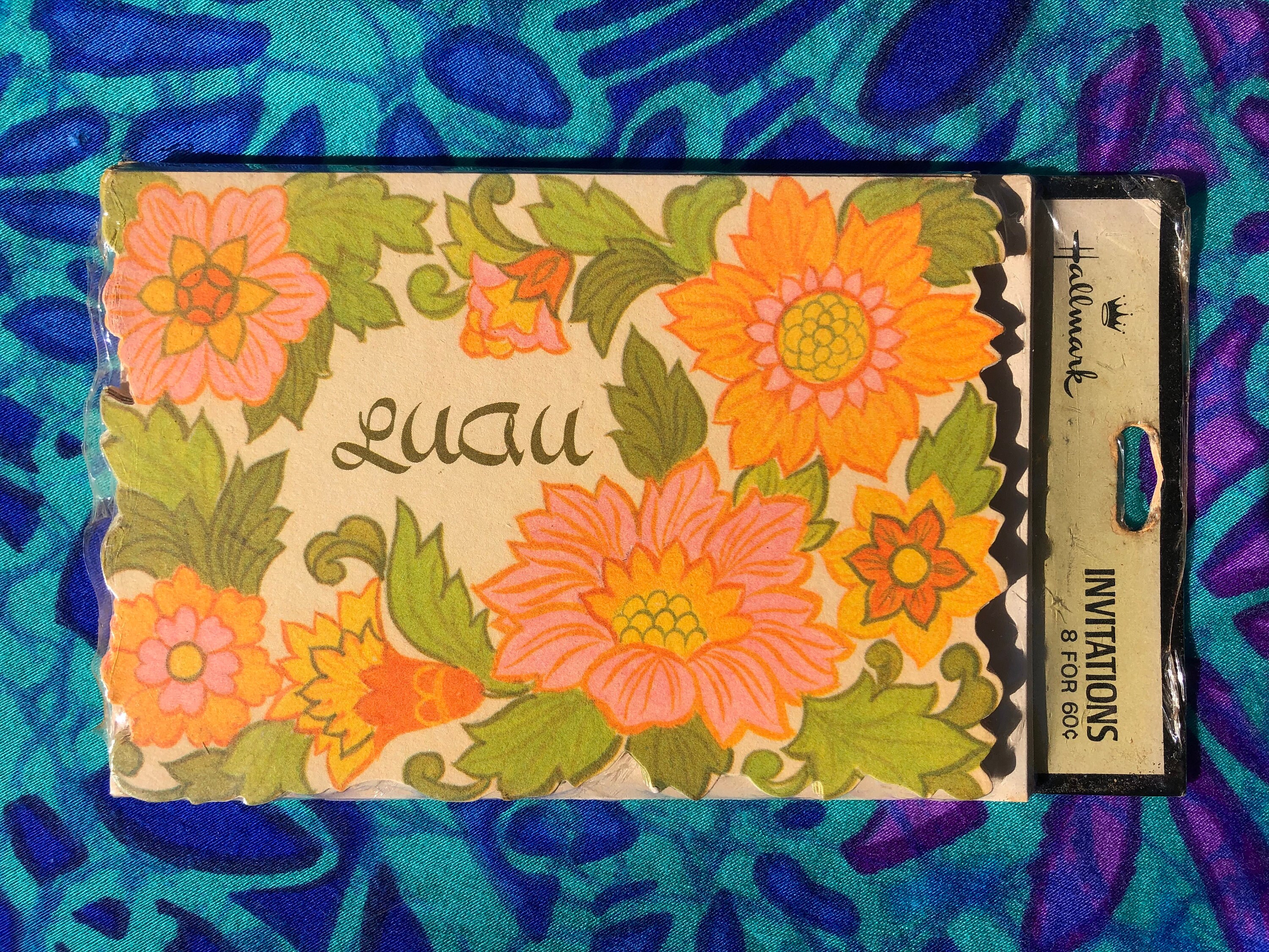 vintage 1970s Hallmark Luau party invitations
