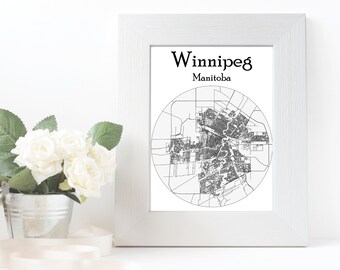 Winnipeg Map Print- Instant Download