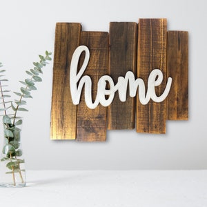 Hanging Home wood wall sign