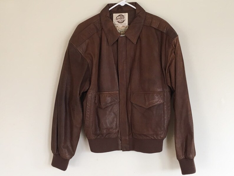 Vintage Men S G 111 Brown Leather Er Jacket Size Small Made Korea