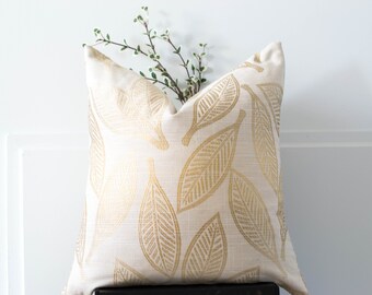 Gold leaf pillow | Etsy Gold leaf pillow | Etsy