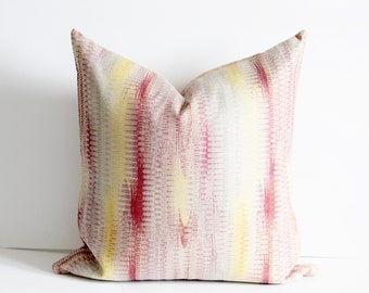 Pink Yellow Pillow The Raela Pillow Cover Modern Pink and Yellow Mix Abstract Throw Pillow Cushion 18x18 20x20