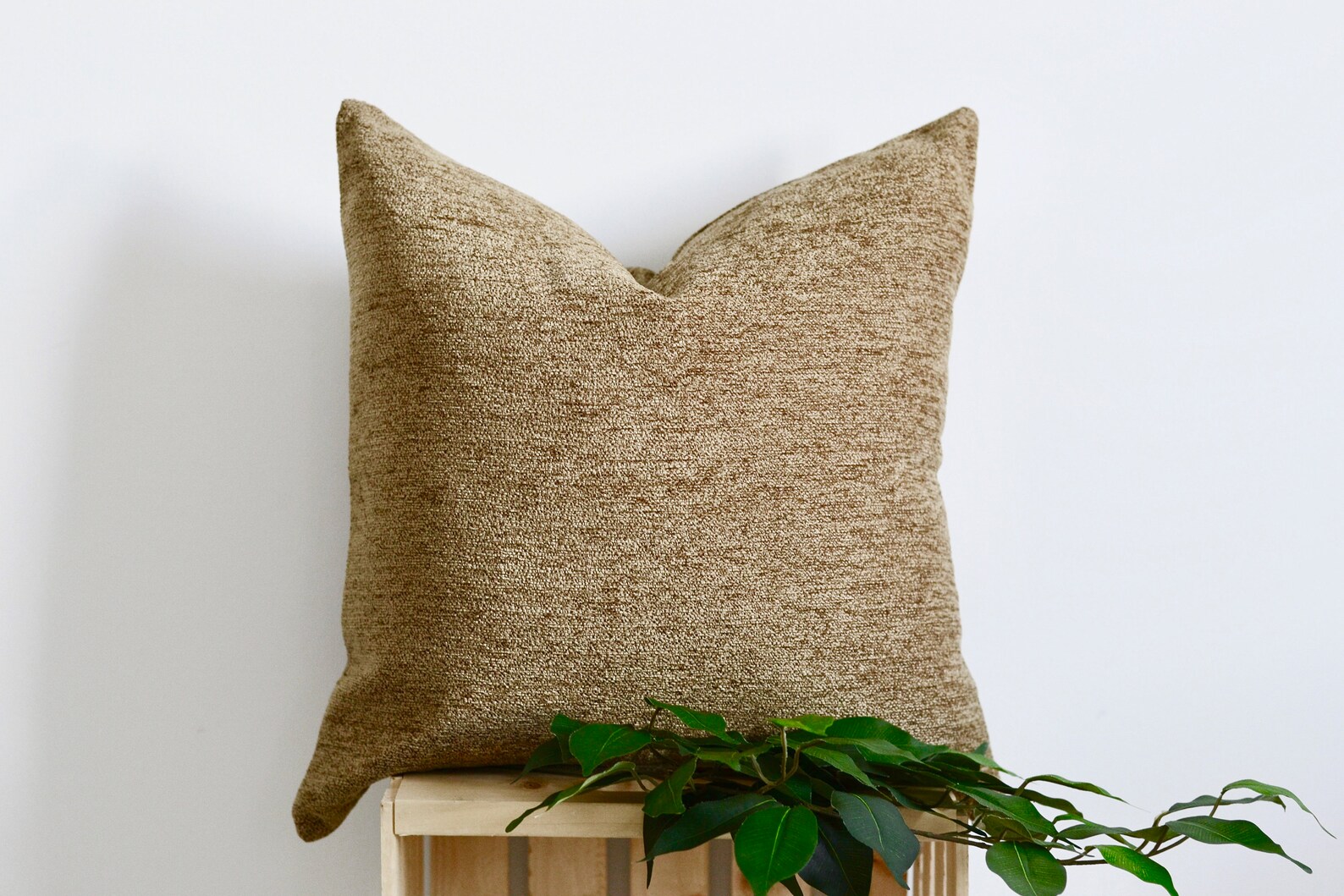 Camel Brown Textured Throw Pillow the Tyra Woven Brown Etsy Canada