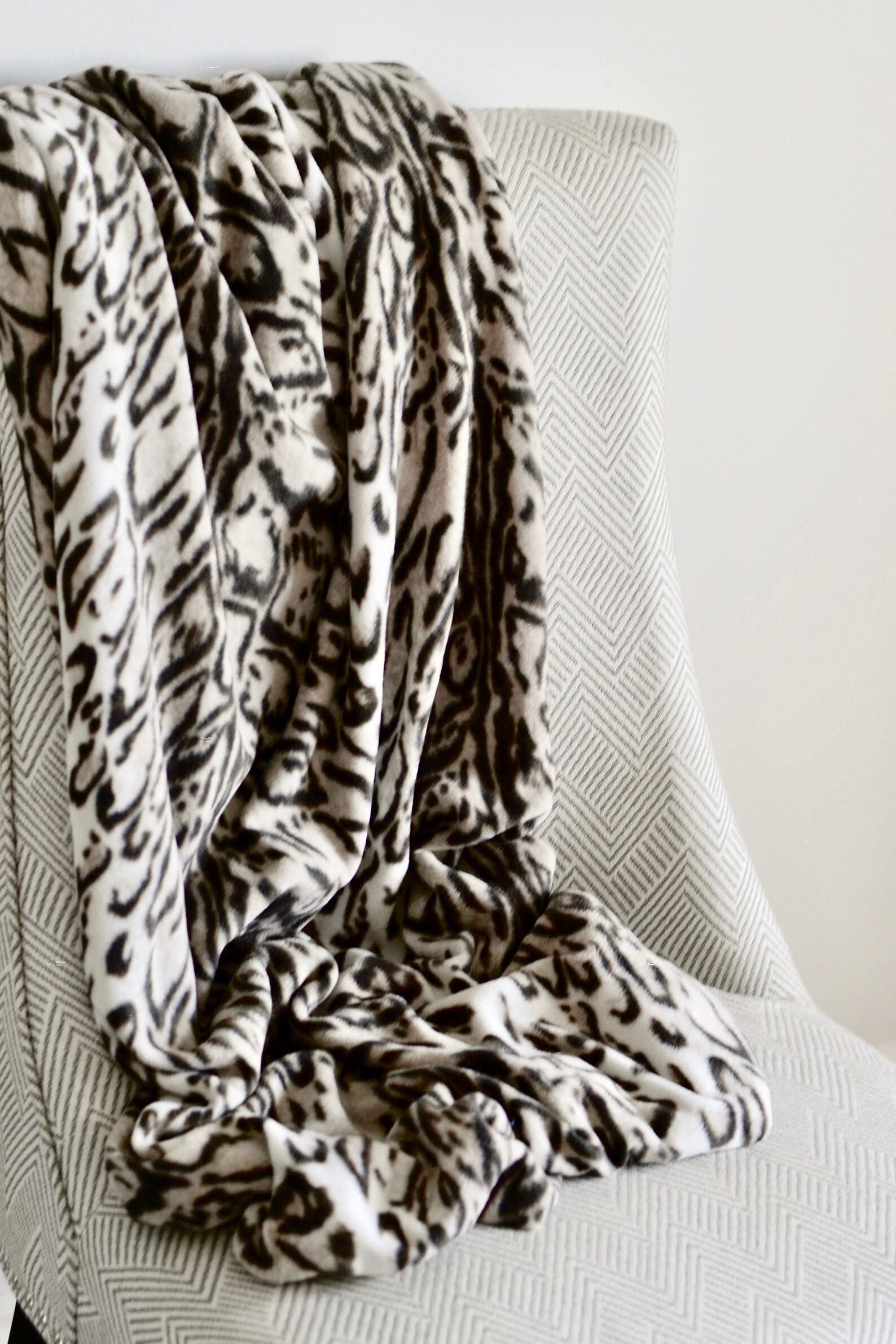 Beige Grey Leopard Print Throw // Animal Print Throw Blanket Etsy
