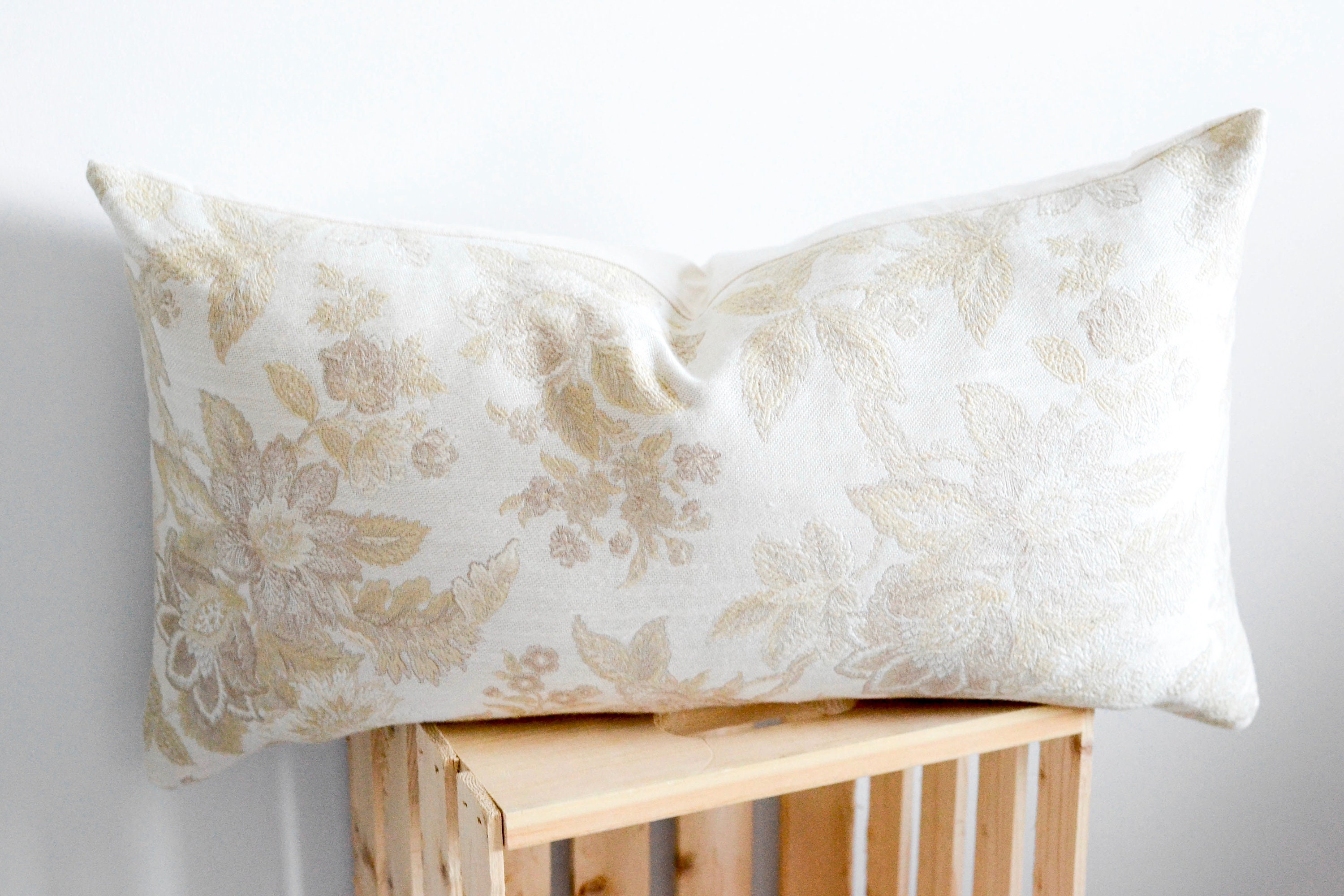 Beige Lumbar Pillow Covers the Oriane Pillow Cover Classic Etsy