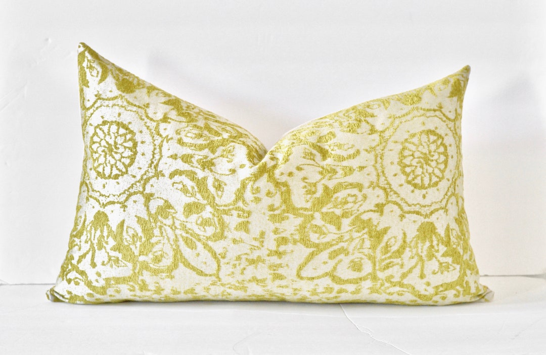 Green and Silver Pillow the Lively Pillow Covers Lime Green Chartreuse