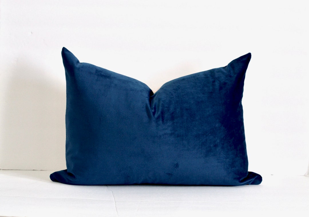 Navy Blue Velvet Pillow Dark Blue Velvet Pillow Cover Navy Etsy