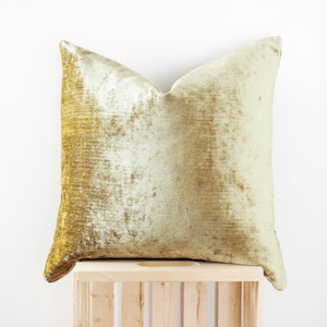 Shiny Gold Velvet Pillow Metallic Gold and Luxe Velvet Pillow Cover