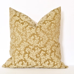 Gold Floral Pillow The Verity Pillow Cover Brocade Gold and White Ivory Floral Pattern Jacquard Throw Pillow 18x18 20x20