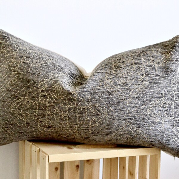 Grey Lumbar Pillow - Etsy
