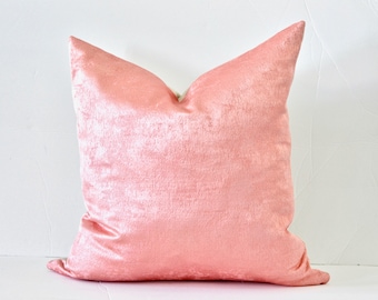 Coral Pink Metallic Pillow The Roisin Pink Pillow Covers Shiny Coral Pink Metallic Throw Pillow Cushion 18x18