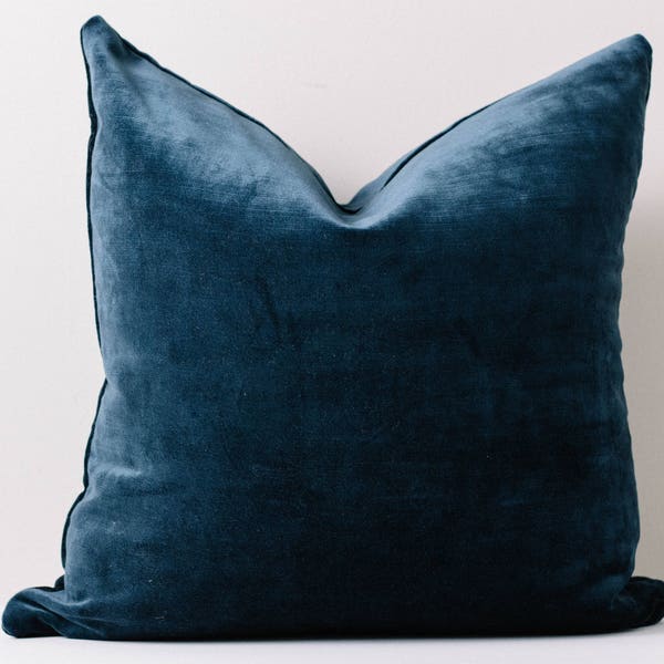 Blue Velvet Pillow Etsy