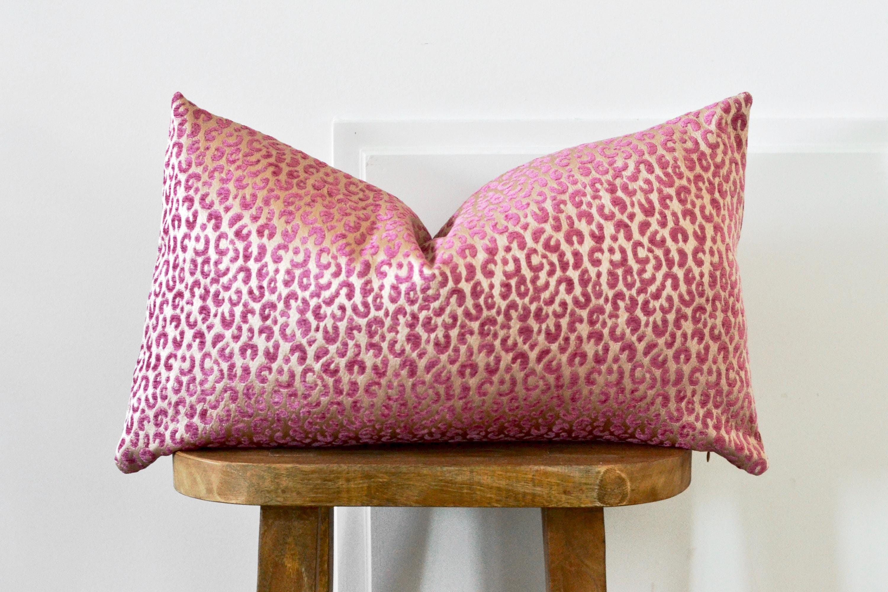 Hot Pink Leopard Velvet Pillow the Ophelia Pillow Cover Bright