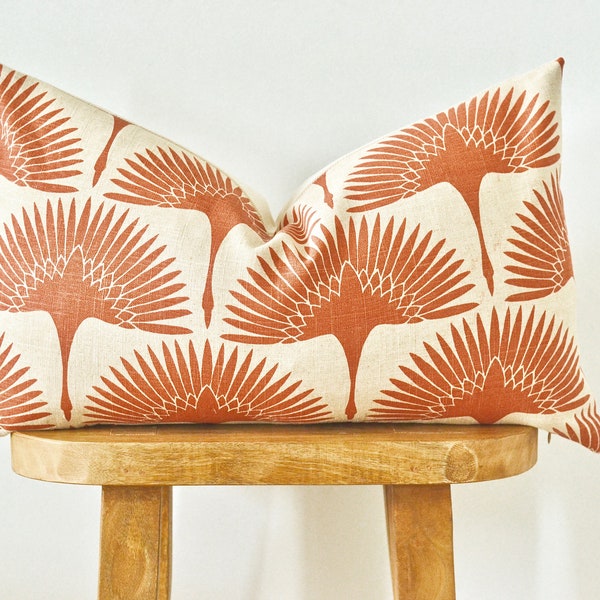 Orange Floral Lumbar Pillow The Escaria Pillow Cover Orange Palm Floral Tropical Pattern Botanical Tapestry Lumbar Throw Pillow 14x24