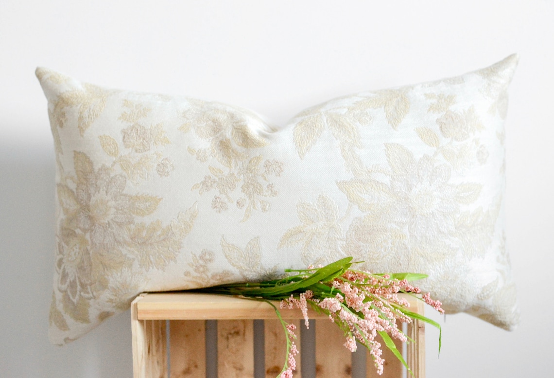 Beige Lumbar Pillow Covers the Oriane Pillow Cover Classic Etsy