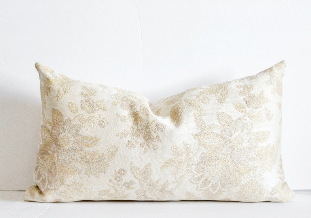 Beige Lumbar Pillow Covers the Oriane Pillow Cover Classic Etsy