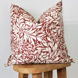Burgundy Floral Pillow The Ovla Pillow Cover Maroon Dark Red Floral Pattern Throw Pillow 18x18 20x20