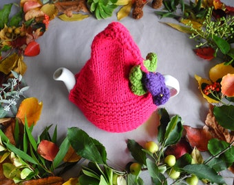 Tea cozy // Teapot warmer // Knitted // tikuchi // Azalea